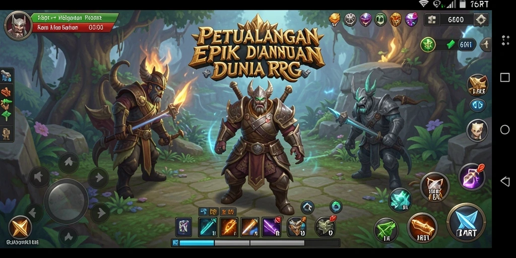 Gameplay RPG menawan dengan karakter dan petualangan menarik.