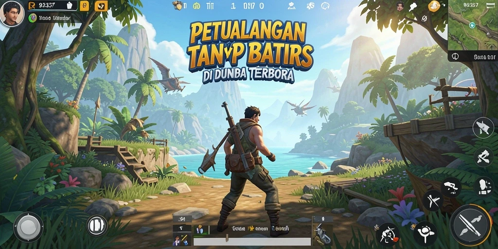 Tampilan menarik dari gameplay dalam dunia terbuka yang luas di 93337.