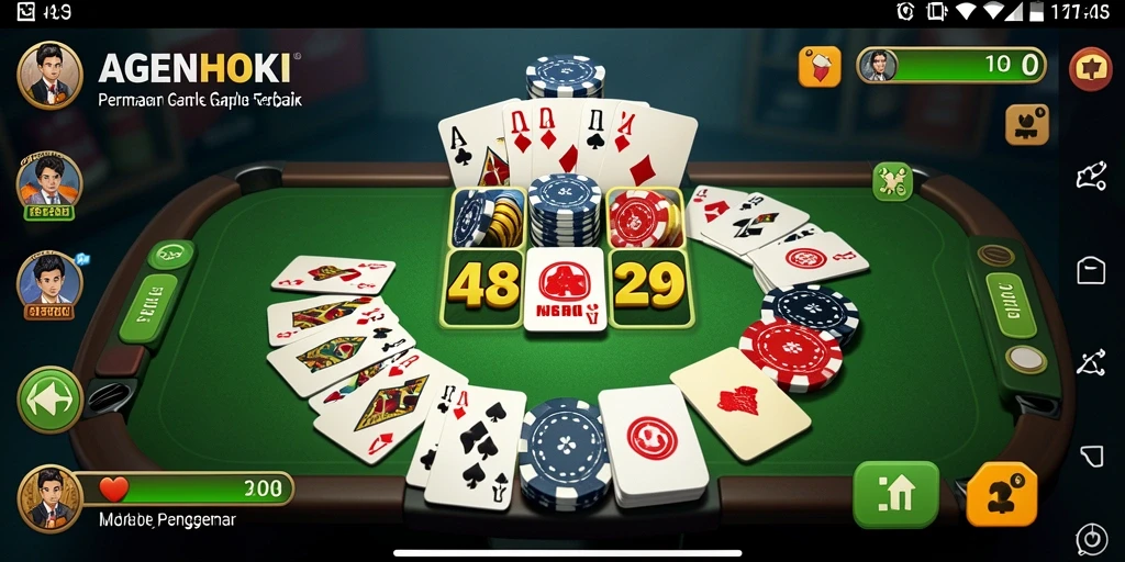Screenshot gameplay Gaple AGENHOKI yang seru dan interaktif.