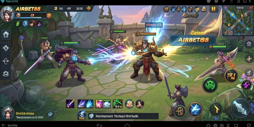 Tangkapan layar menunjukkan pertarungan epik dalam game SLG.