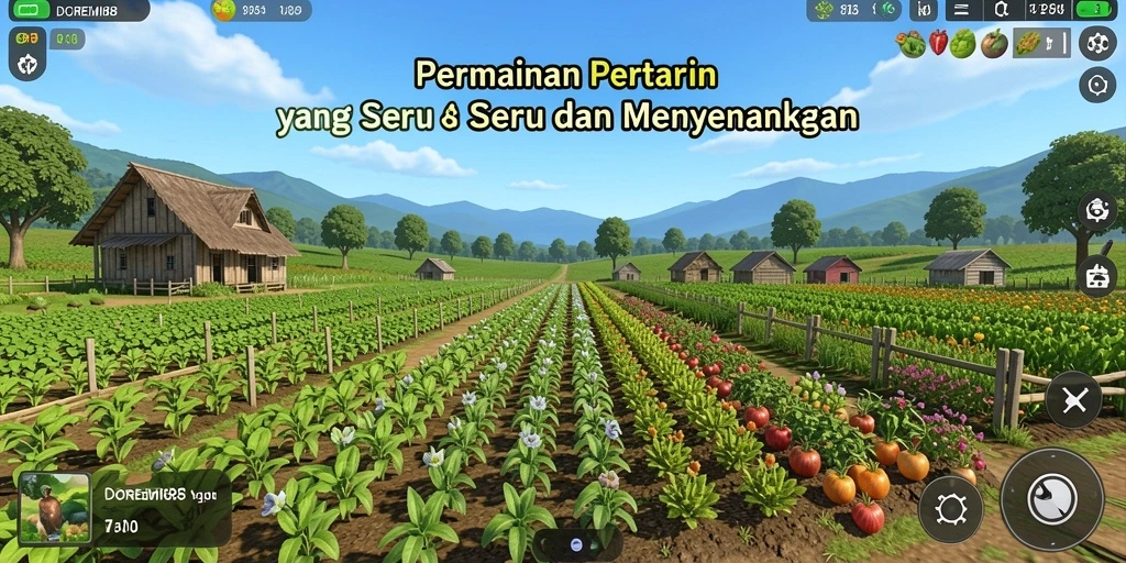 Screenshot gameplay DOREMI88 yang menunjukkan aktivitas pertanian yang seru.