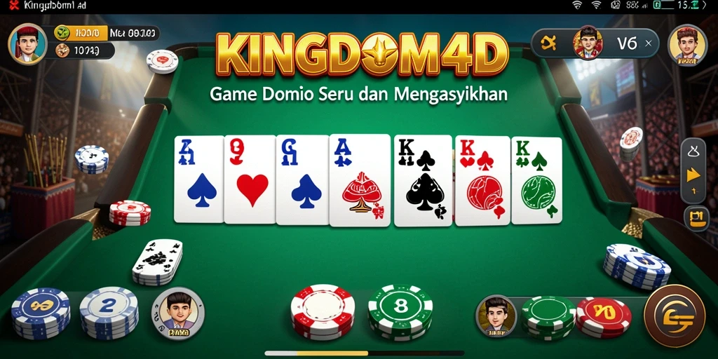 Tampilan gameplay KINGDOM4D yang seru dalam permainan Domino.