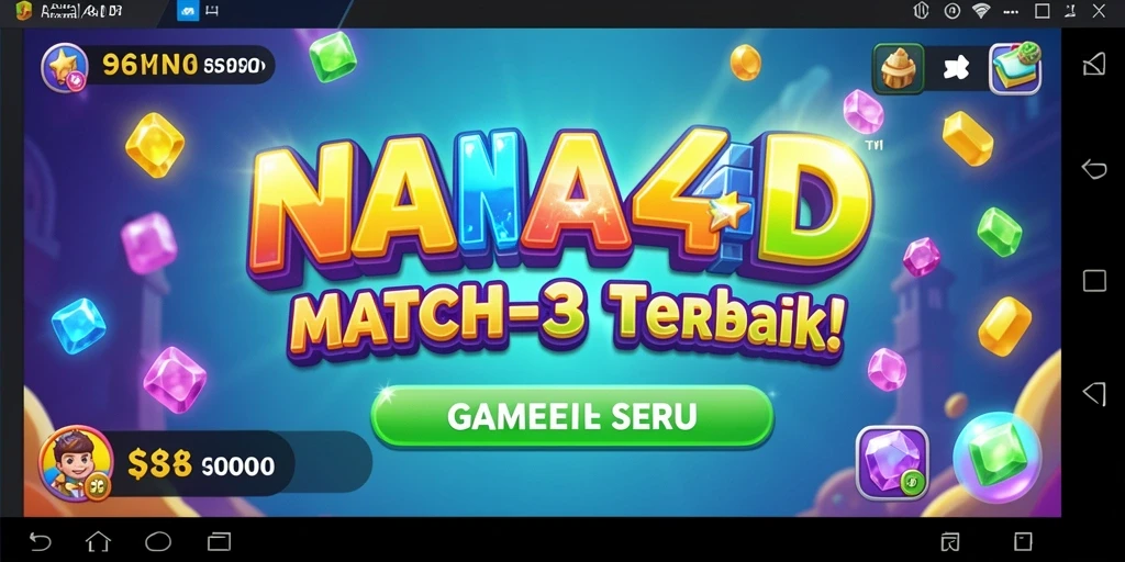 Screenshot NANA4D menunjukkan gameplay seru dan menantang Match-3.