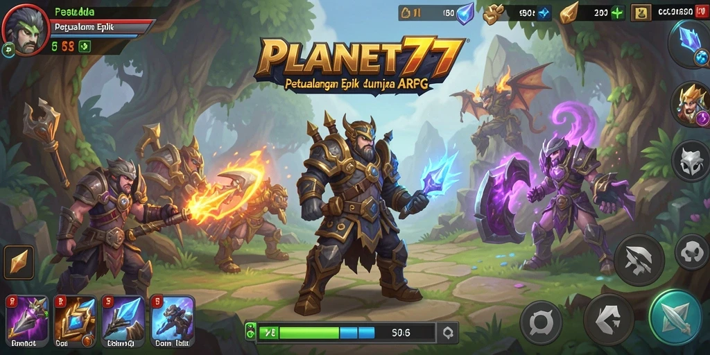 Tangkapan layar menunjukkan pertarungan epik dalam PLANET77 yang penuh aksi.