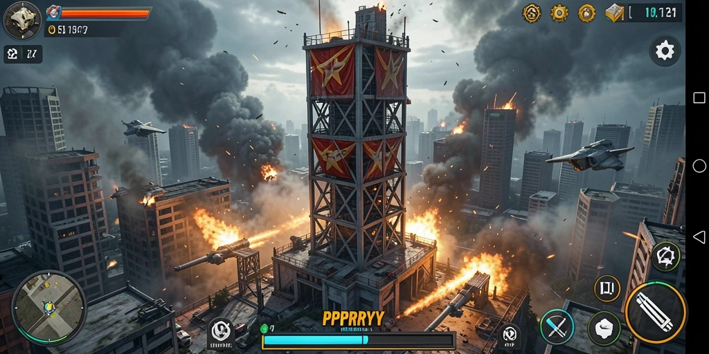 Gameplay seru PPRRYY dalam pertempuran Tower Defense.
