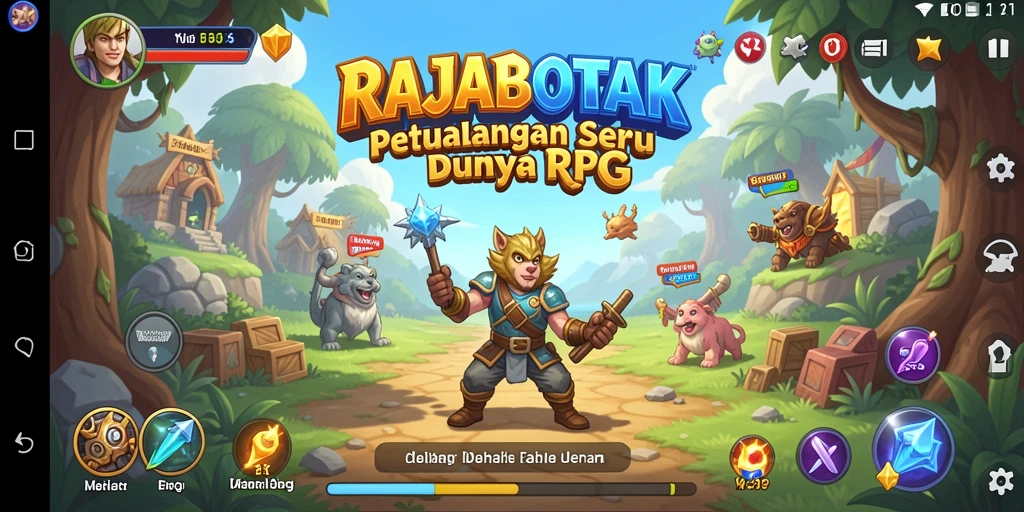 Tangkapan layar dari gameplay RAJABOTAK menampilkan pertempuran epik dan karakter yang dinamis.