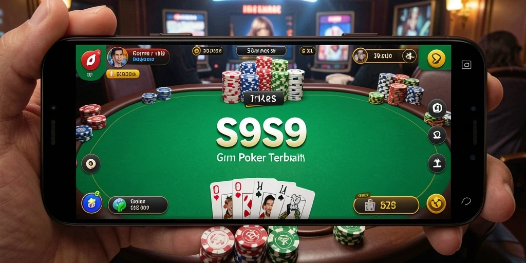 Screenshot gameplay S9S9 menunjukkan aksi Poker yang mendebarkan.