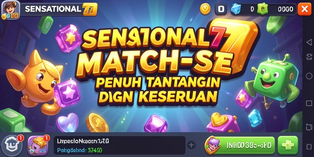 Screenshot gameplay SENSATIONAL77 dengan level yang penuh warna.