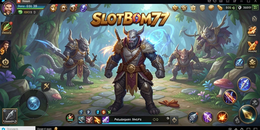 Tampilan seru dari gameplay SLOTBOM77 dalam dunia MMORPG.