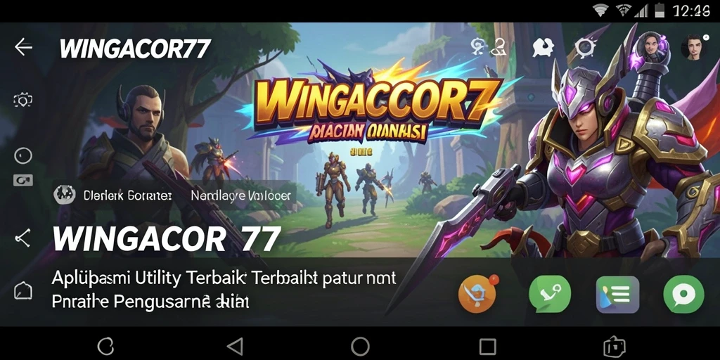 Tampilan antarmuka utama WINGACOR77 dengan fitur-fitur Utility.