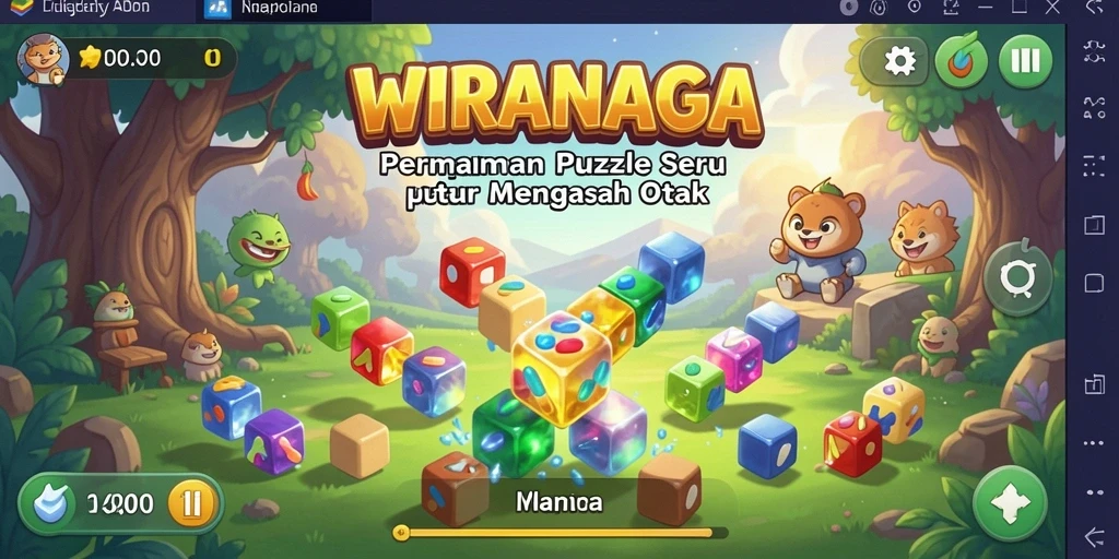Tampilan gameplay WIRANAGA dengan teka-teki menantang.